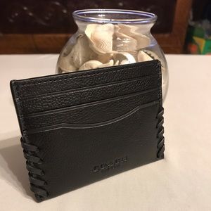 NWT Coach Slim Card Case with Baseball Stitch